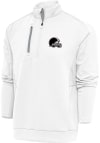 Main image for Antigua Cleveland Browns Mens White Metallic Logo Generation Long Sleeve 1/4 Zip Pullover