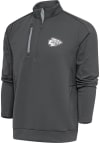 Main image for Antigua Kansas City Chiefs Mens Grey Metallic Logo Generation Long Sleeve 1/4 Zip Pullover