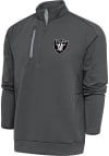 Main image for Antigua Las Vegas Raiders Mens Grey Metallic Logo Generation Long Sleeve 1/4 Zip Pullover