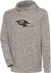 Main image for Antigua Baltimore Ravens Mens Oatmeal Chenille Logo Absolute Long Sleeve Hoodie