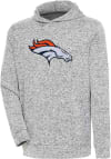 Main image for Antigua Denver Broncos Mens Grey Chenille Logo Absolute Long Sleeve Hoodie