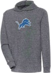 Main image for Antigua Detroit Lions Mens Charcoal Chenille Logo Absolute Long Sleeve Hoodie