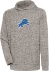 Main image for Antigua Detroit Lions Mens Oatmeal Chenille Logo Absolute Long Sleeve Hoodie