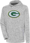 Main image for Antigua Green Bay Packers Mens Grey Chenille Logo Absolute Long Sleeve Hoodie