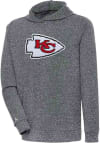 Main image for Antigua Kansas City Chiefs Mens Charcoal Chenille Logo Absolute Long Sleeve Hoodie