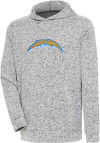 Main image for Antigua Los Angeles Chargers Mens Grey Chenille Logo Absolute Long Sleeve Hoodie