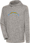 Main image for Antigua Los Angeles Chargers Mens Oatmeal Chenille Logo Absolute Long Sleeve Hoodie