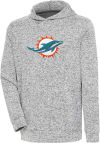 Main image for Antigua Miami Dolphins Mens Grey Chenille Logo Absolute Long Sleeve Hoodie