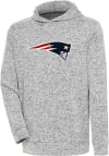 Main image for Antigua New England Patriots Mens Grey Chenille Logo Absolute Long Sleeve Hoodie