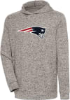 Main image for Antigua New England Patriots Mens Oatmeal Chenille Logo Absolute Long Sleeve Hoodie