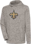 Main image for Antigua New Orleans Saints Mens Oatmeal Chenille Logo Absolute Long Sleeve Hoodie