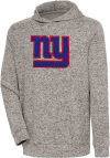 Main image for Antigua New York Giants Mens Oatmeal Chenille Logo Absolute Long Sleeve Hoodie