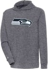 Main image for Antigua Seattle Seahawks Mens Charcoal Chenille Logo Absolute Long Sleeve Hoodie