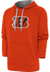 Main image for Antigua Cincinnati Bengals Mens Orange Chenille Logo Victory Long Sleeve Hoodie