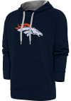 Main image for Antigua Denver Broncos Mens Navy Blue Chenille Logo Victory Long Sleeve Hoodie