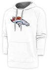 Main image for Antigua Denver Broncos Mens White Chenille Logo Victory Long Sleeve Hoodie