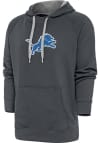 Main image for Antigua Detroit Lions Mens Charcoal Chenille Logo Victory Long Sleeve Hoodie