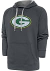 Main image for Antigua Green Bay Packers Mens Charcoal Chenille Logo Victory Long Sleeve Hoodie
