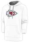 Main image for Antigua Kansas City Chiefs Mens White Chenille Logo Victory Long Sleeve Hoodie