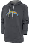 Main image for Antigua Los Angeles Chargers Mens Charcoal Chenille Logo Victory Long Sleeve Hoodie