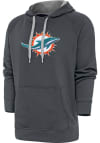 Main image for Antigua Miami Dolphins Mens Charcoal Chenille Logo Victory Long Sleeve Hoodie
