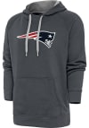 Main image for Antigua New England Patriots Mens Charcoal Chenille Logo Victory Long Sleeve Hoodie