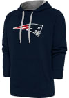 Main image for Antigua New England Patriots Mens Navy Blue Chenille Logo Victory Long Sleeve Hoodie