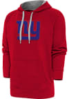 Main image for Antigua New York Giants Mens Red Chenille Logo Victory Long Sleeve Hoodie