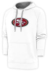 Main image for Antigua San Francisco 49ers Mens White Chenille Logo Victory Long Sleeve Hoodie