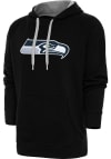 Main image for Antigua Seattle Seahawks Mens Black Chenille Logo Victory Long Sleeve Hoodie