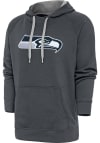 Main image for Antigua Seattle Seahawks Mens Charcoal Chenille Logo Victory Long Sleeve Hoodie