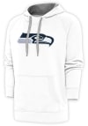 Main image for Antigua Seattle Seahawks Mens White Chenille Logo Victory Long Sleeve Hoodie
