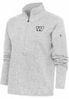 Main image for Antigua Washington Commanders Womens Grey Metallic Logo Fortune 1/4 Zip Pullover