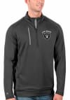 Main image for Antigua Las Vegas Raiders Mens Grey Text Generation Long Sleeve 1/4 Zip Pullover
