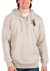 Main image for Antigua Chicago White Sox Mens Oatmeal Action Long Sleeve 1/4 Zip Pullover