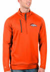 Main image for Antigua Denver Broncos Mens Orange Generation Long Sleeve 1/4 Zip Pullover