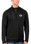 Main image for Antigua Green Bay Packers Mens Black Generation Long Sleeve 1/4 Zip Pullover