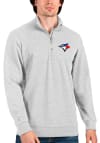 Main image for Antigua Toronto Blue Jays Mens Grey Action Long Sleeve 1/4 Zip Pullover