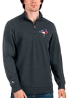 Main image for Antigua Toronto Blue Jays Mens Charcoal Action Long Sleeve 1/4 Zip Pullover