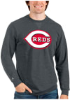 Main image for Antigua Cincinnati Reds Mens Charcoal Reward Long Sleeve Crew Sweatshirt