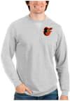 Main image for Antigua Baltimore Orioles Mens Grey Reward Long Sleeve Crew Sweatshirt