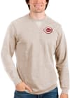 Main image for Antigua Cincinnati Reds Mens Oatmeal Reward Long Sleeve Crew Sweatshirt