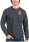 Main image for Antigua New York Mets Mens Charcoal Reward Long Sleeve Crew Sweatshirt