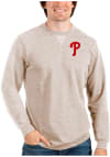 Main image for Antigua Philadelphia Phillies Mens Oatmeal Reward Long Sleeve Crew Sweatshirt