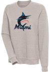Main image for Antigua Miami Marlins Womens Oatmeal Action Crew Sweatshirt