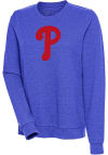 Main image for Antigua Philadelphia Phillies Womens Blue Action Crew Sweatshirt