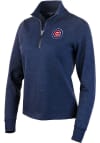 Main image for Antigua Chicago Cubs Womens Navy Blue Action 1/4 Zip Pullover