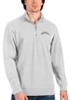 Main image for Antigua Los Angeles Chargers Mens Grey Action Long Sleeve 1/4 Zip Pullover