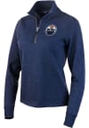 Main image for Antigua Edmonton Oilers Womens Navy Blue Action 1/4 Zip Pullover