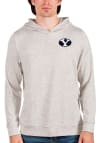 Main image for Antigua BYU Cougars Mens Oatmeal Absolute Long Sleeve Hoodie